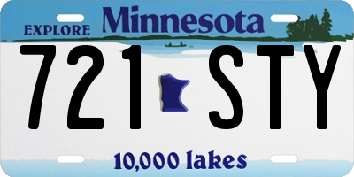 MN license plate 721STY