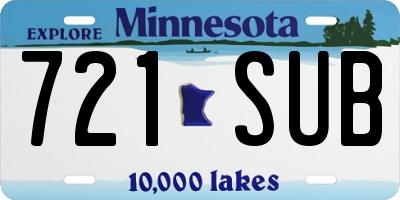 MN license plate 721SUB