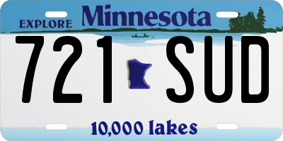 MN license plate 721SUD