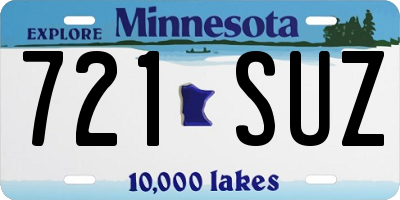 MN license plate 721SUZ