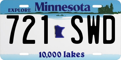 MN license plate 721SWD