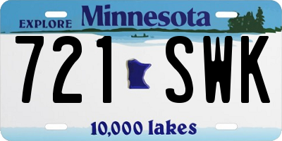 MN license plate 721SWK
