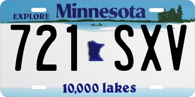MN license plate 721SXV