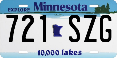 MN license plate 721SZG