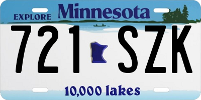 MN license plate 721SZK
