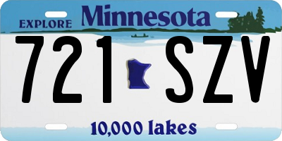 MN license plate 721SZV