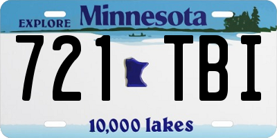 MN license plate 721TBI