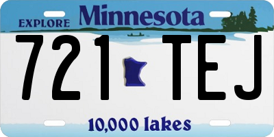 MN license plate 721TEJ