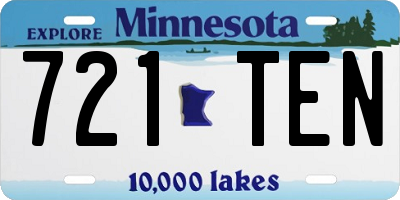 MN license plate 721TEN