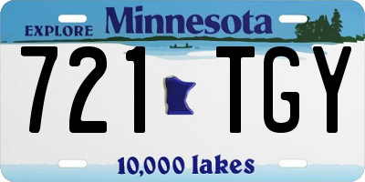 MN license plate 721TGY