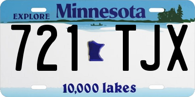 MN license plate 721TJX