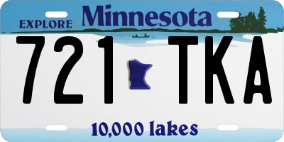 MN license plate 721TKA