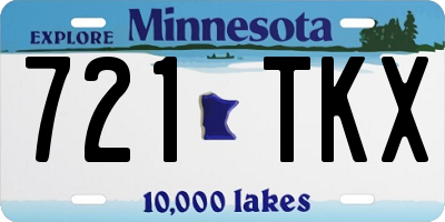 MN license plate 721TKX
