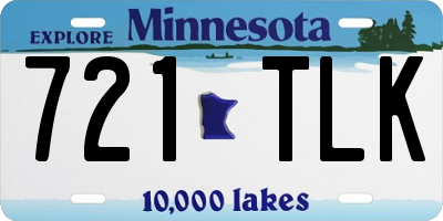 MN license plate 721TLK