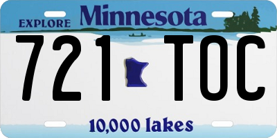 MN license plate 721TOC