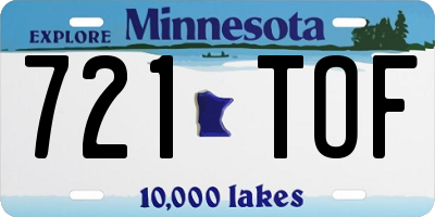 MN license plate 721TOF