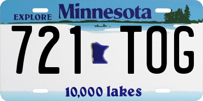 MN license plate 721TOG
