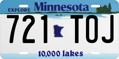 MN license plate 721TOJ