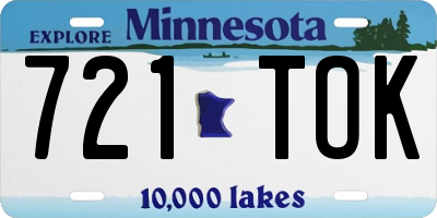 MN license plate 721TOK