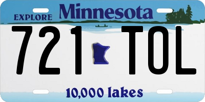 MN license plate 721TOL