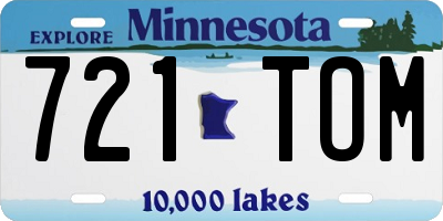 MN license plate 721TOM