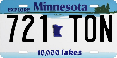 MN license plate 721TON