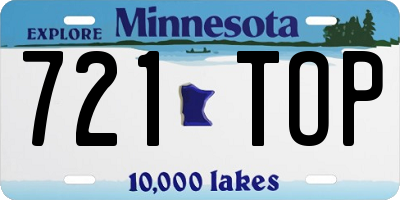 MN license plate 721TOP