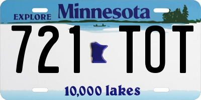 MN license plate 721TOT