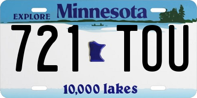 MN license plate 721TOU