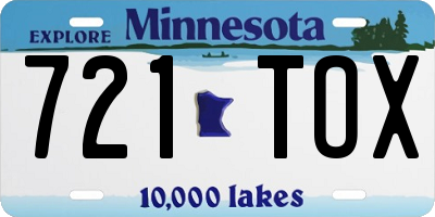 MN license plate 721TOX