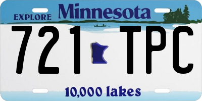 MN license plate 721TPC