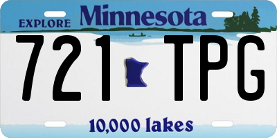 MN license plate 721TPG