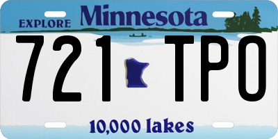 MN license plate 721TPO