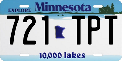 MN license plate 721TPT