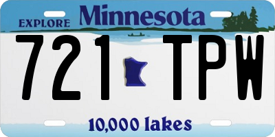 MN license plate 721TPW