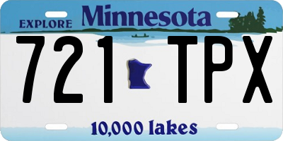 MN license plate 721TPX