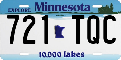 MN license plate 721TQC