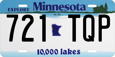 MN license plate 721TQP
