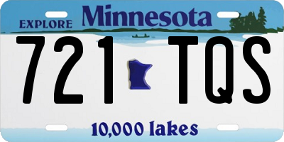 MN license plate 721TQS