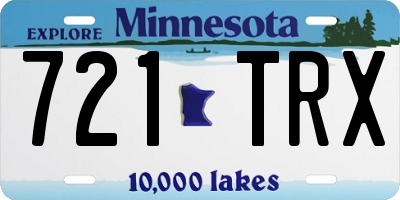 MN license plate 721TRX