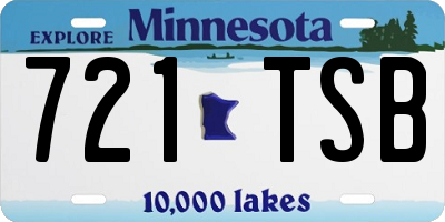 MN license plate 721TSB