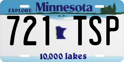 MN license plate 721TSP