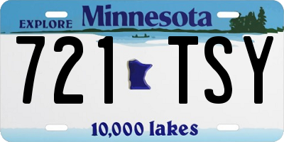 MN license plate 721TSY