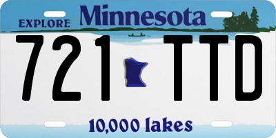 MN license plate 721TTD