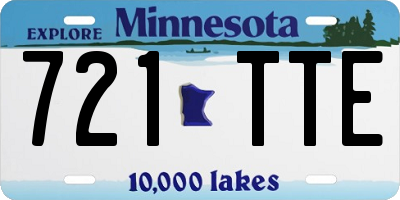 MN license plate 721TTE