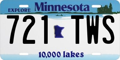 MN license plate 721TWS