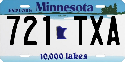 MN license plate 721TXA