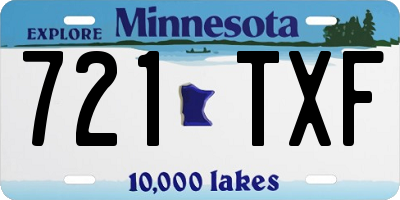 MN license plate 721TXF