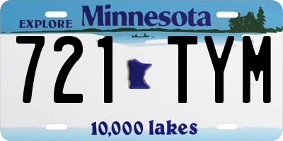 MN license plate 721TYM