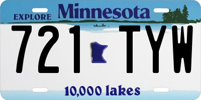 MN license plate 721TYW